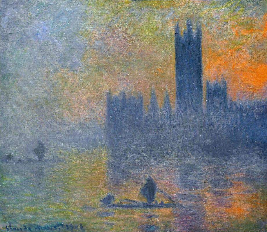 Claude Monet. The Palace of Westminster. The fog effect