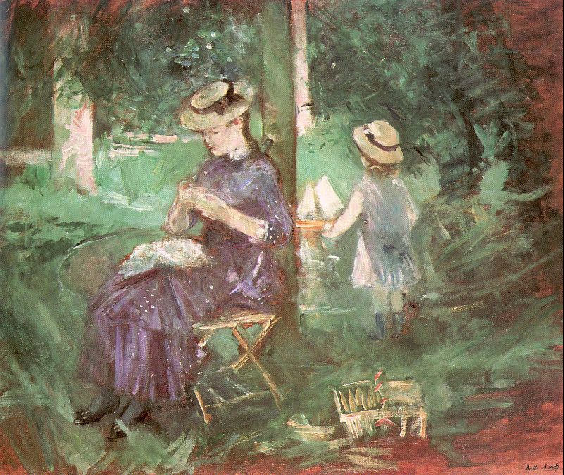 Berthe Morisot. The lady with the child in the garden