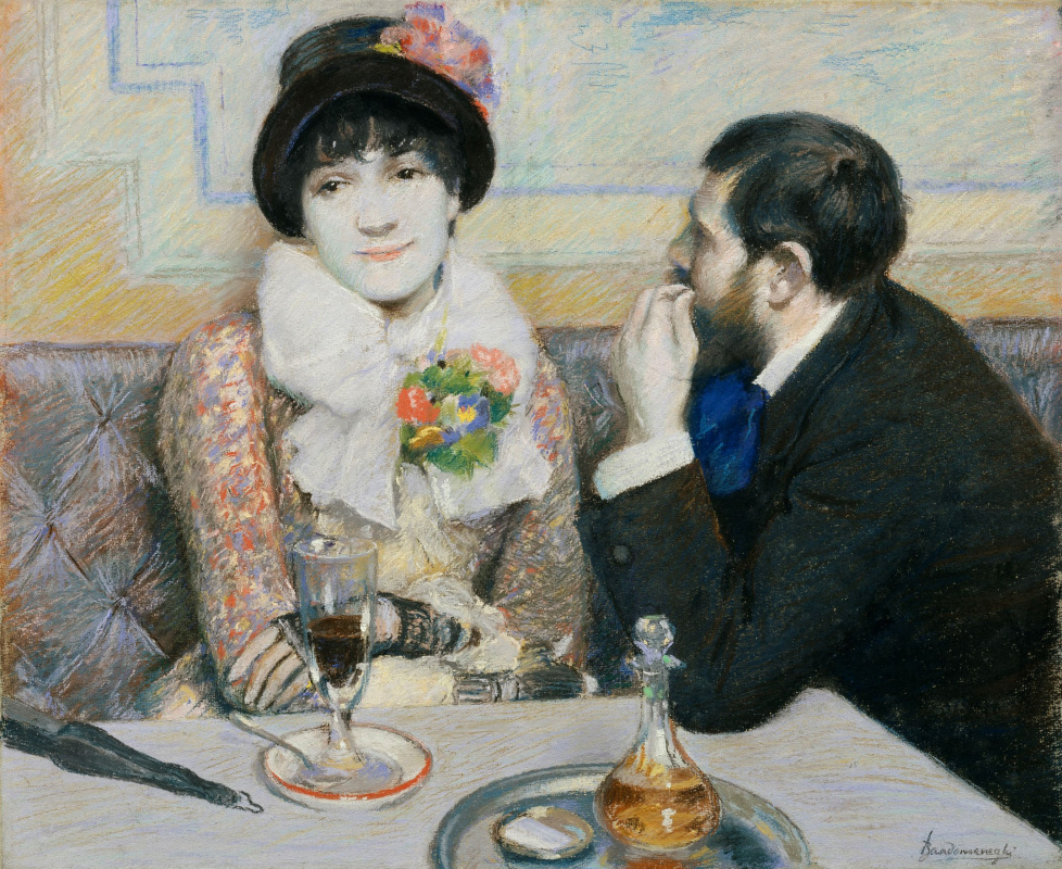 Federico Zandomeneghi. Couple in a cafe