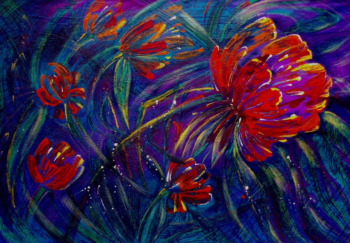 Svetlana Ivanovna Kataeva. "FLOWERS OF MAY", paper., Acrylic 42x62