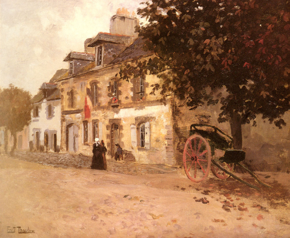 Frits Thaulow. Village street in France