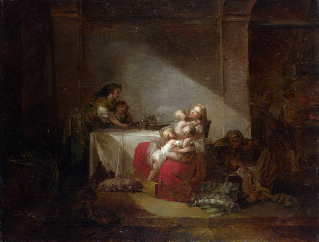 Jean-Honore Fragonard. Scene in the interior