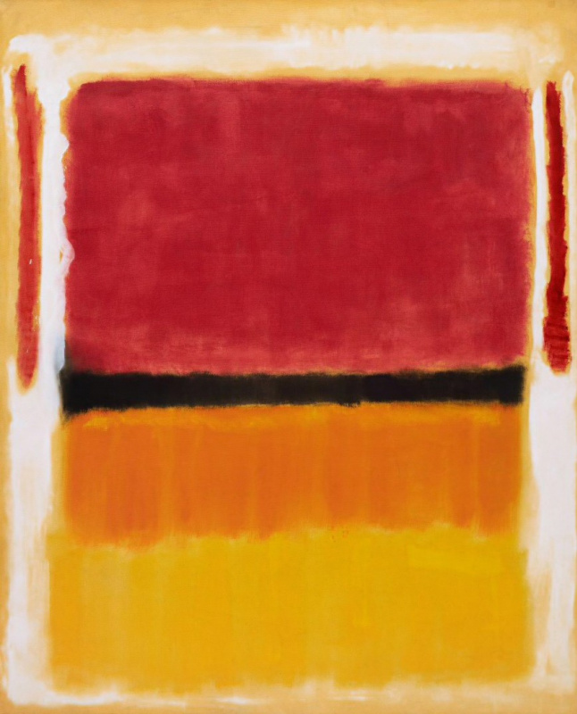 Rothko Mark. Untitled (Violet, black, orange, yellow on white and red)