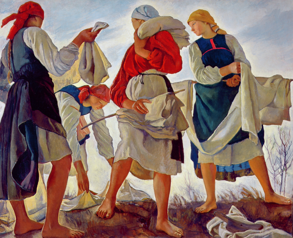 Zinaida Serebriakova. The bleaching of the canvas