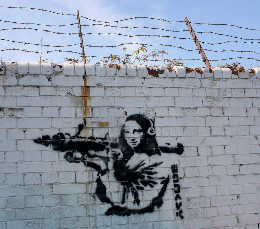 Banksy. Mona Lisa with Bazooka