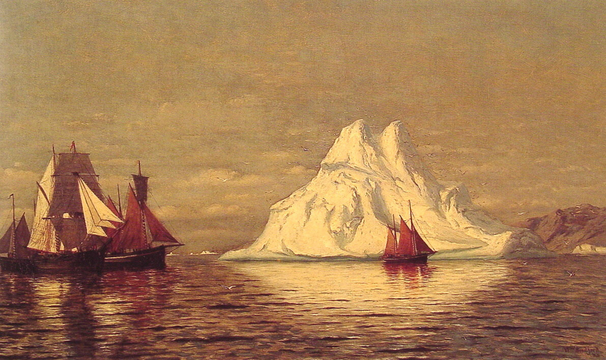 William Bradford. Ships and iceberg