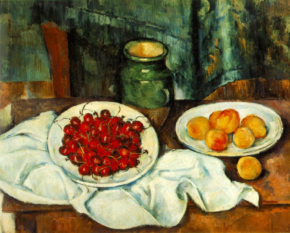 Paul Cezanne. Still life with plate of cherries