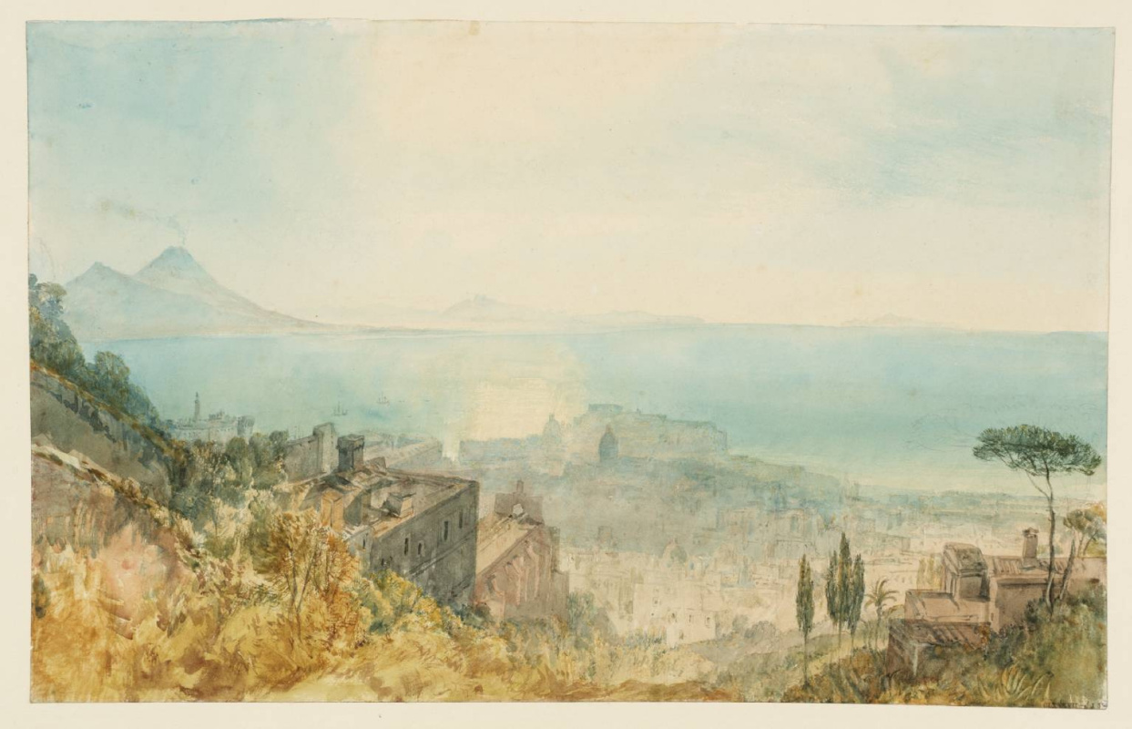 Joseph Mallord William Turner. Naples and Vesuvius from the hill below the Certosa di San Martino and the castle Sant'elmo