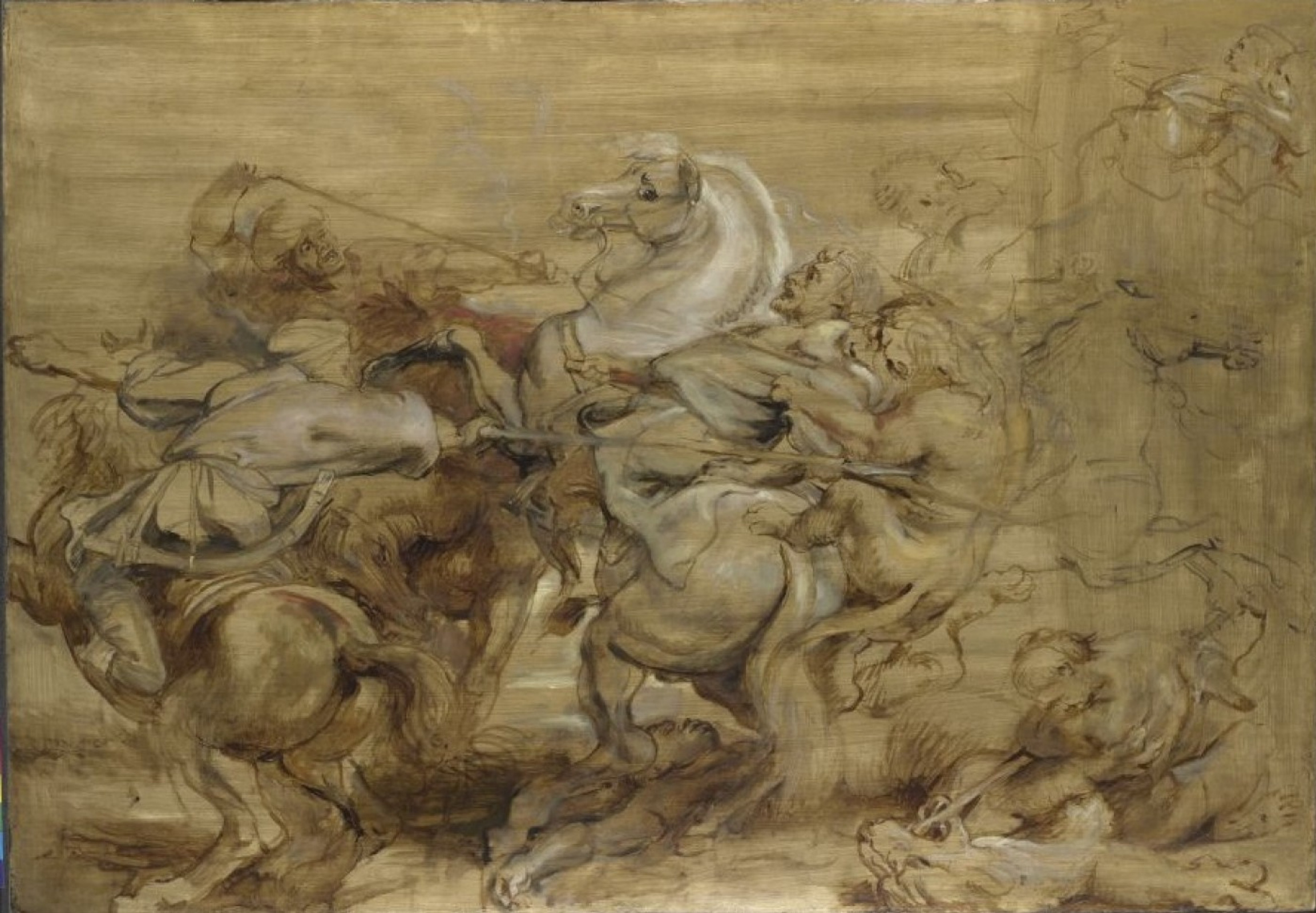 Peter Paul Rubens La caza de los leones, 1615, 105×74 cm: Descripción de la  obra | Arthive