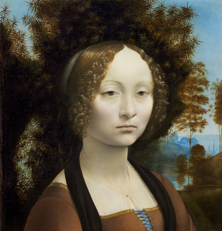 Leonardo da Vinci. Portrait of Ginevra de Benchi