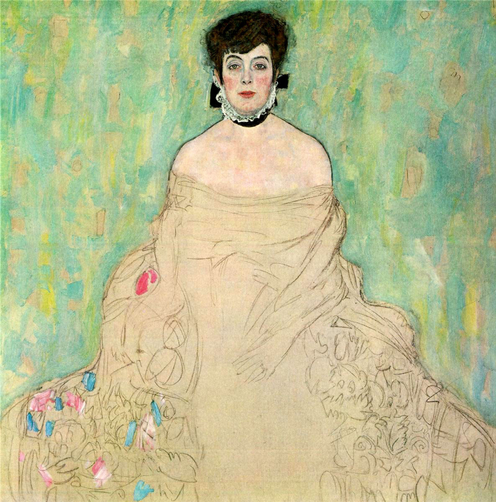 Gustav Klimt. Portrait of Amalia, Zuckerkandl (work in progress)