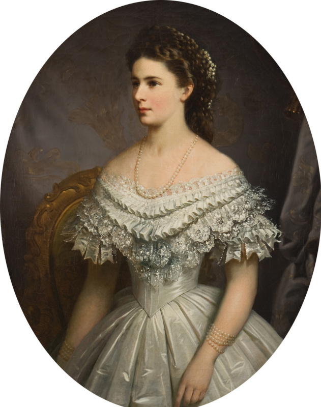 Elizabeth of Bavaria with a pearl necklace, 1854