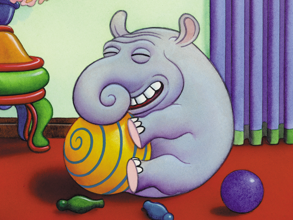 Jim Woodring. Elephant having fun