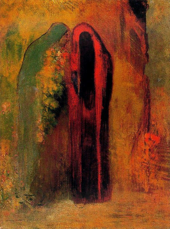 Odilon Redon. Two people with a veil