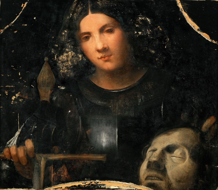 David con la cabeza de Goliat, 1510, 75×65 cm Descripción de