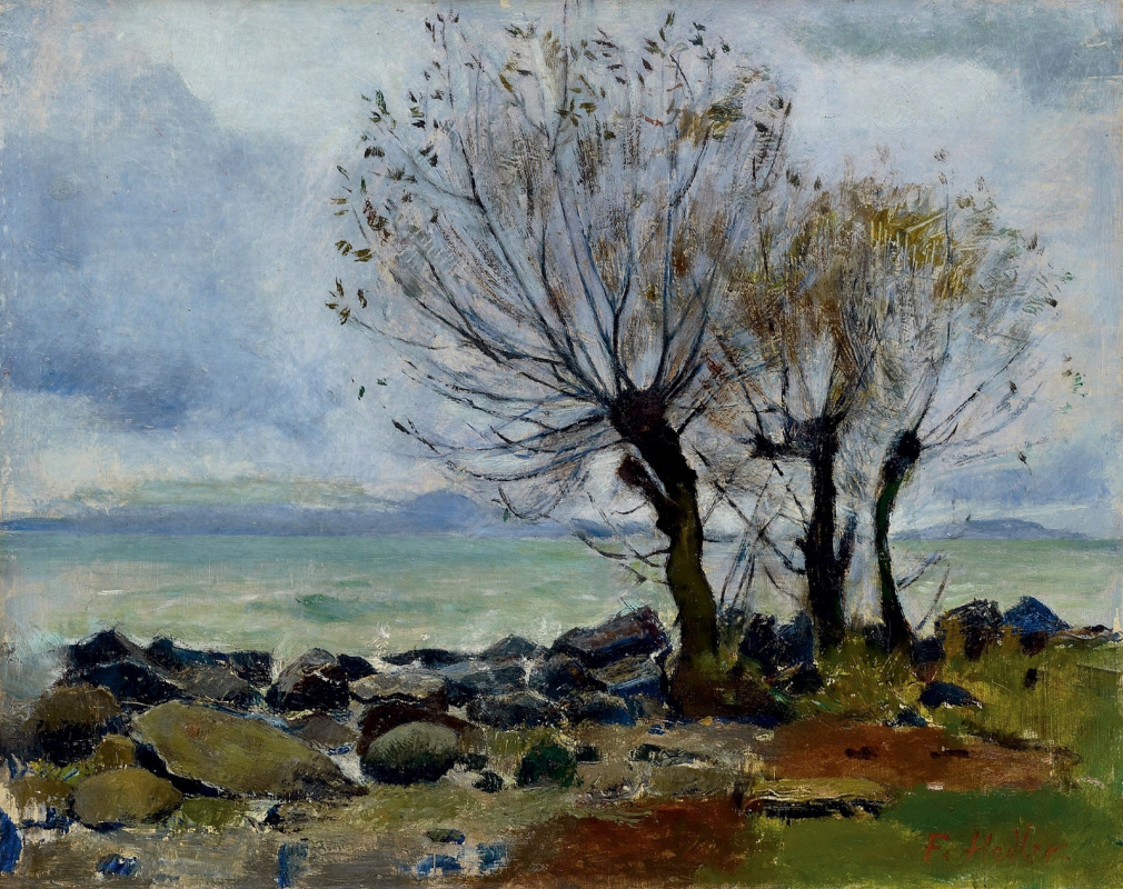 Ferdinand Hodler. Willow on the banks of lake Geneva