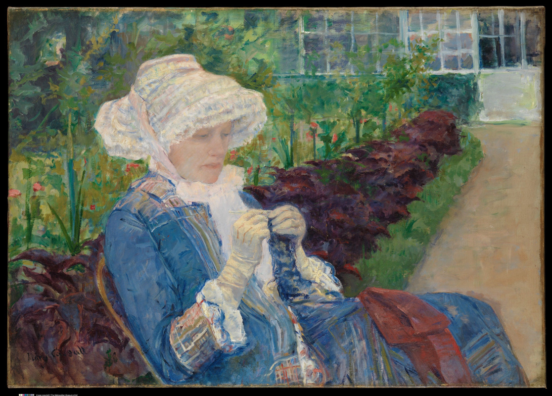 Mary Cassatt. Lydia crocheting in the garden at Marly