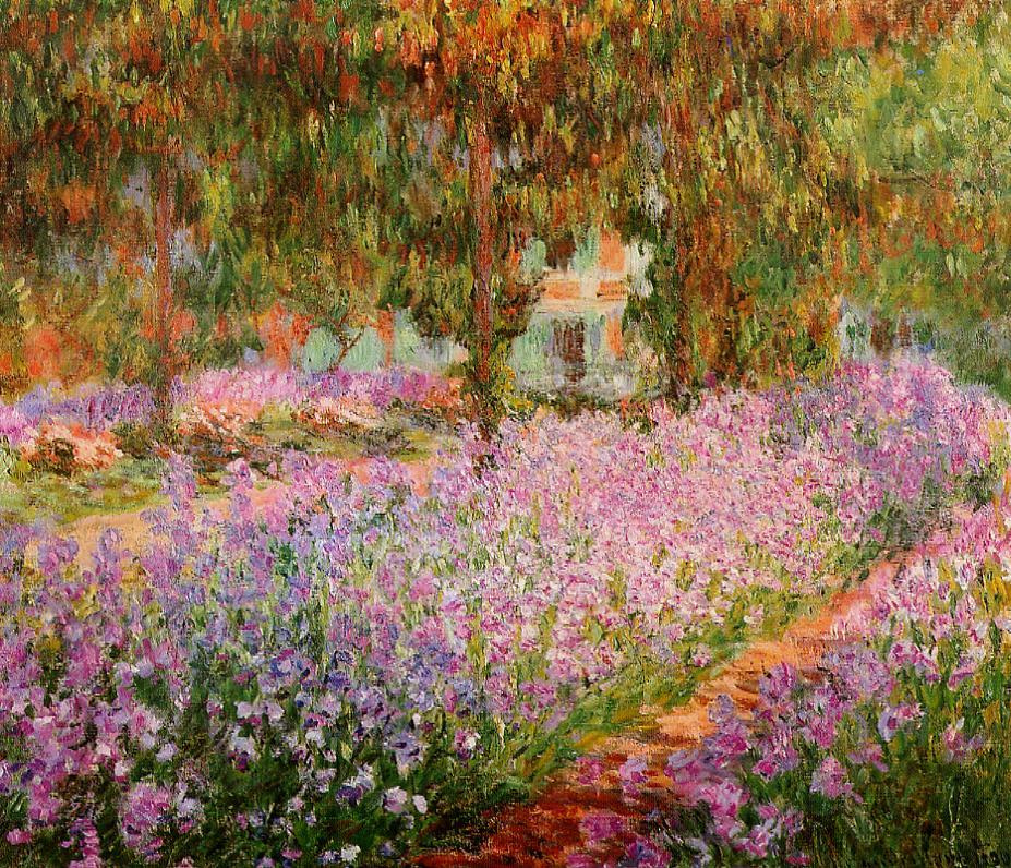 Claude Monet. Irises in Monet's garden