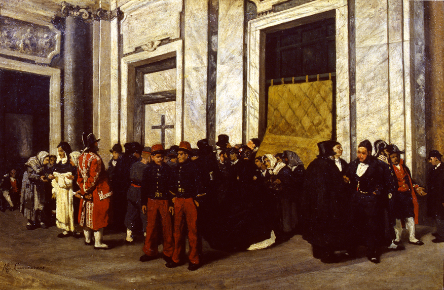 Michele Pietro Cammarano. Entrance hall of the Papal Basilica of Santa Maria Maggiore in Rome