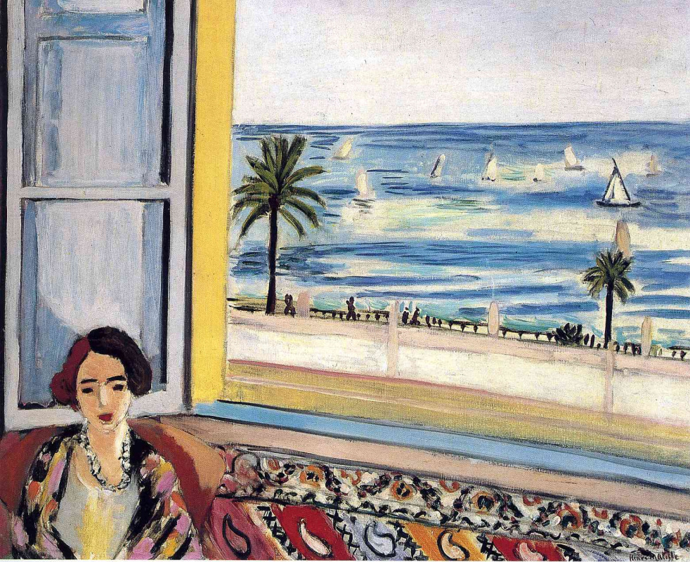 Henri Matisse. A woman, sitting with his back to the open window