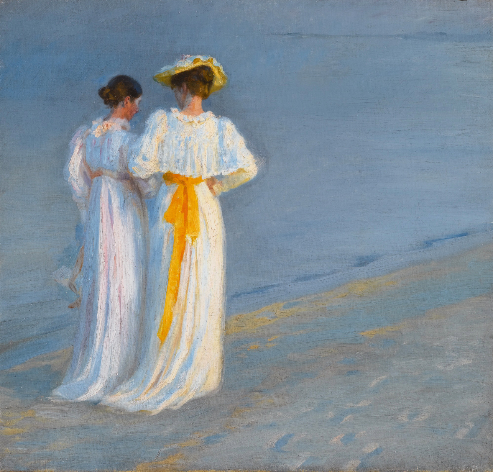 Brace Meget sur Regulering Buy digital version: Anna Anker and Marie krøyer on the beach at Skagen by  Peder Severin Krøyer | Arthive