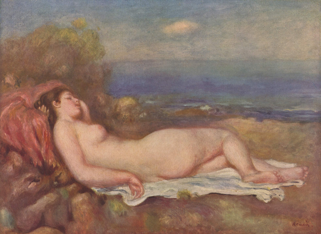 Pierre-Auguste Renoir. Sleeping by the sea