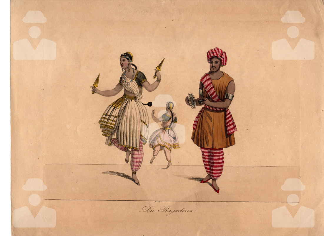 Unknown artist. Costume designs for the ballet "La Bayadere"