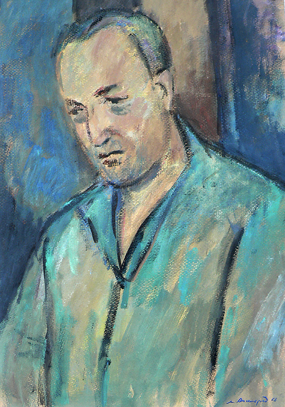 Meer Moiseevich Axelrod. "Prisoner" is the portrait of Alexander Pechersky
