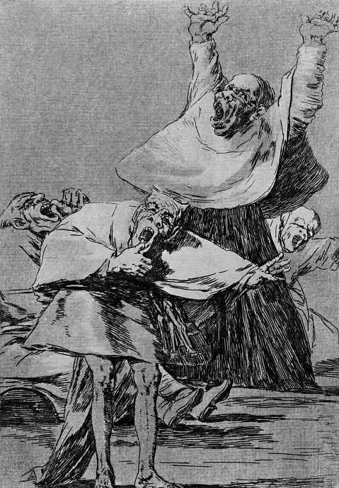Francisco Goya. "It is time!" (Series "Caprichos", page 80)