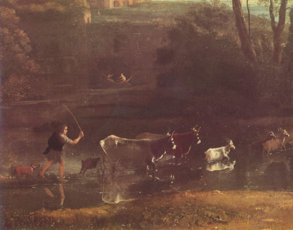 Claude Lorrain. Villa in the Roman Campagna, fragment