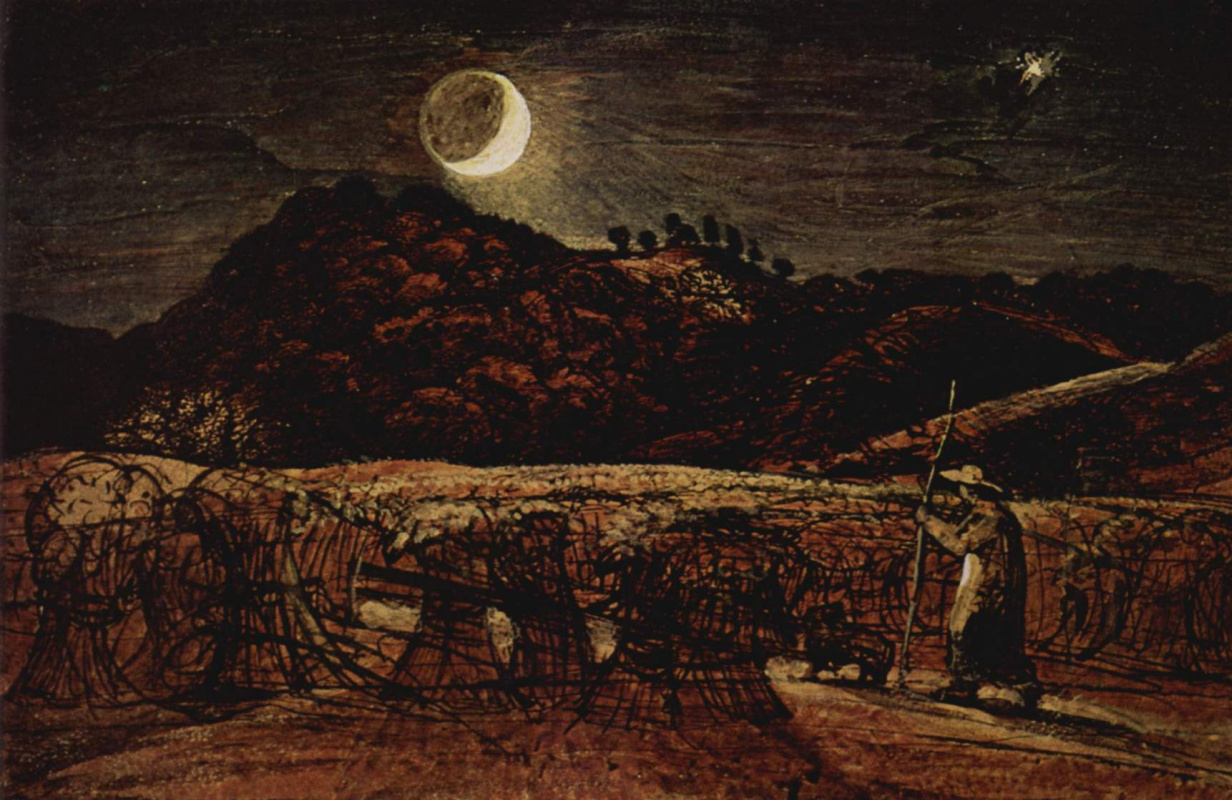 Samuel Palmer. Field in the moonlight