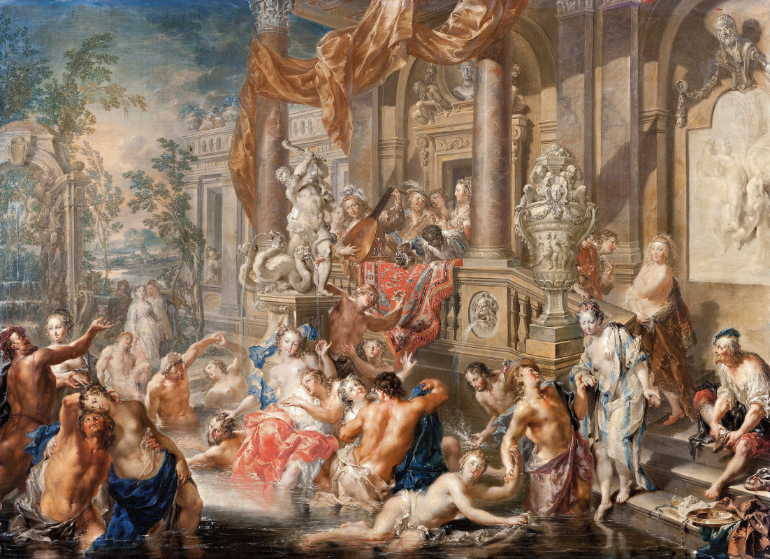 Johann Georg Platzer. The scene in the fountain in front of the Palace