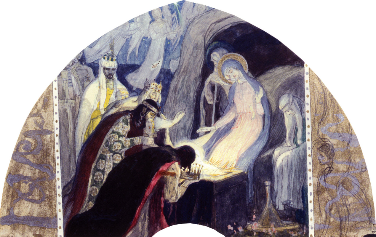 Mikhail Vasilyevich Nesterov. Christmas (Bow to kings). The sketch for the painting of the North wall of the Church in the name of blagovernogo Prince Alexander Nevsky