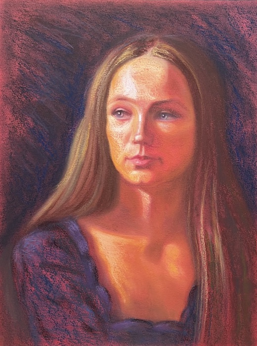 Larissa Lukaneva. A girl on a dark background.