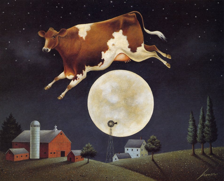 The cow jumped over the moon.