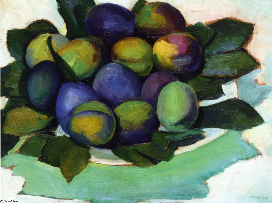 Charles Schiller. Plums on a plate