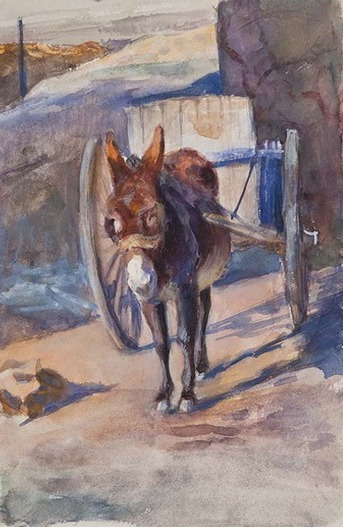 Nina Yakovlevna Simonovich-Efimova (1877-1948). Donkey with a cart