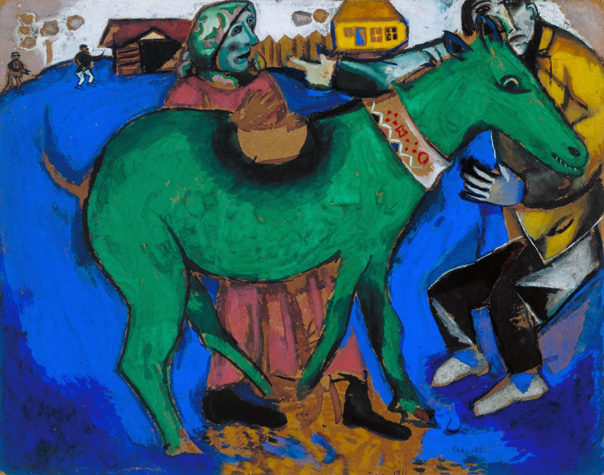 Марк Захарович Шагал - Зеленый осел, 1911, 41×32 см: Описание произведения  | Артхив