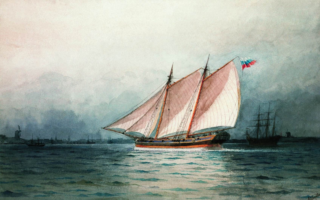 Ivan Aivazovsky. Schooner under sail