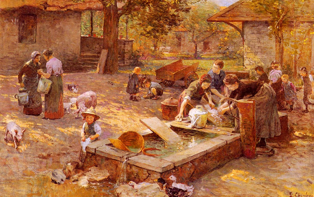 Luigi Chialiva. The washing place