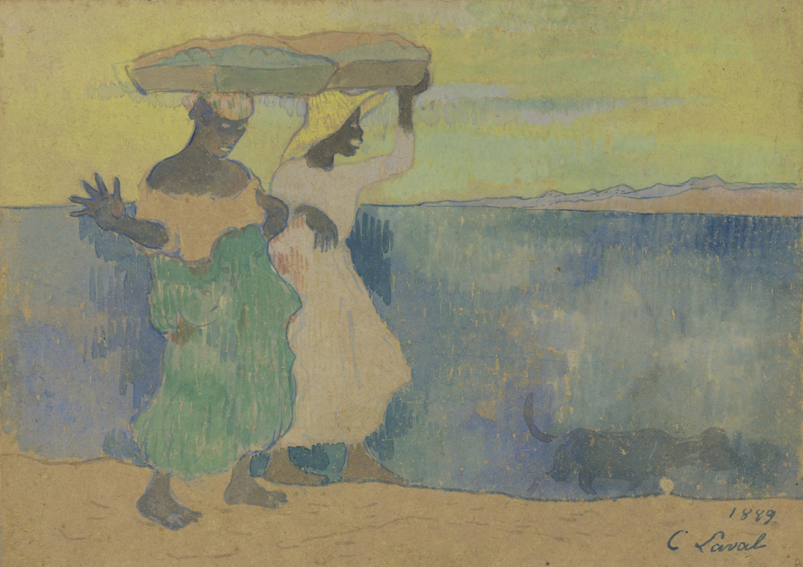 Charles Laval. Two Women Carrying Baskets on Martinique