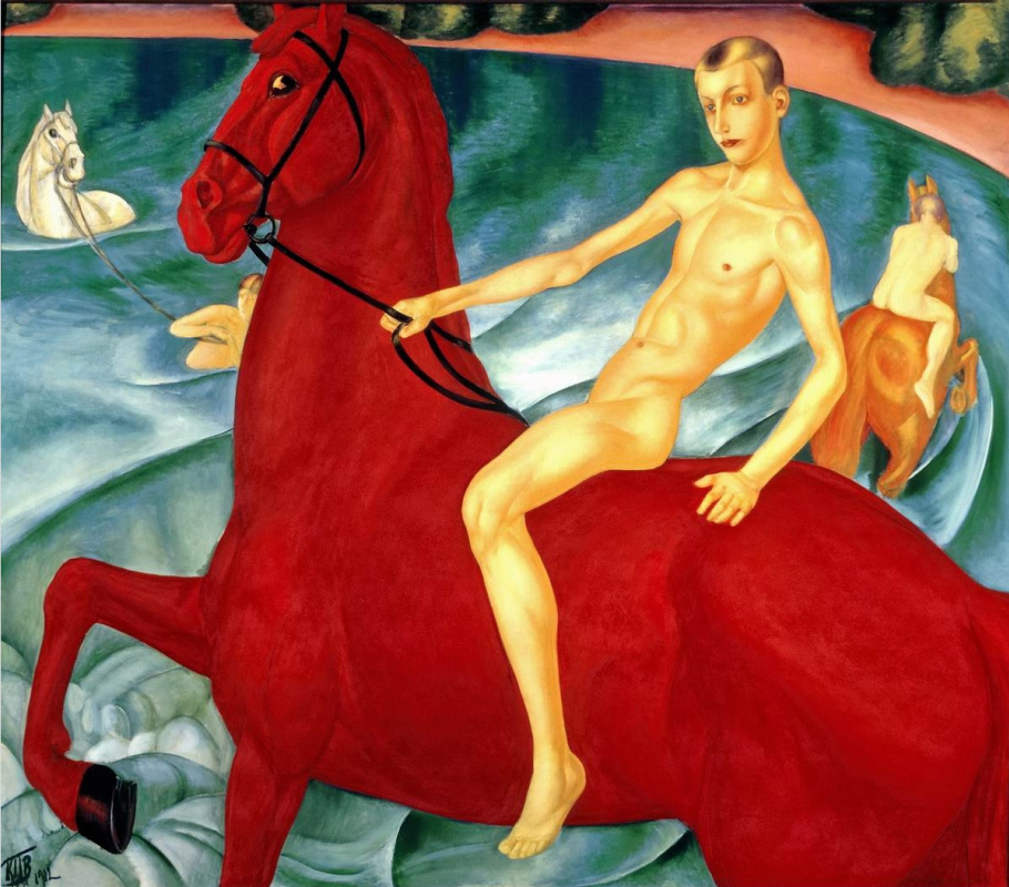 Kuzma Sergeevich Petrov-Vodkin. Bathing the red horse