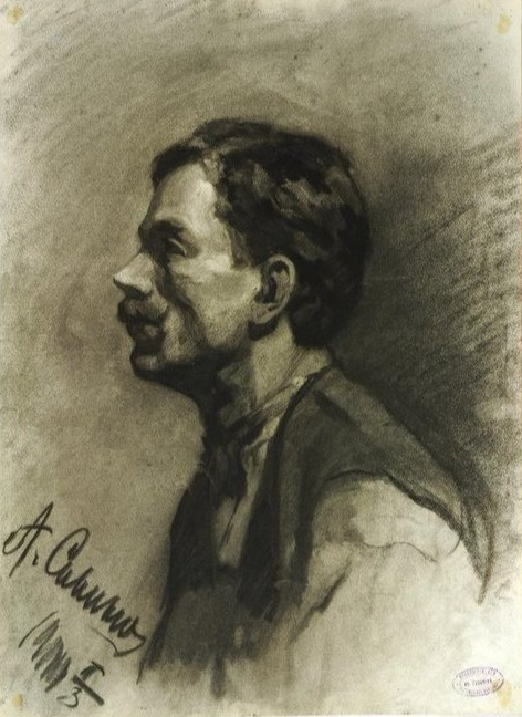 Alexander Ivanovich Savinov. Academic Drawing (Portrait of Grigory Anisimov, the watchman of the Radishchev Museum).