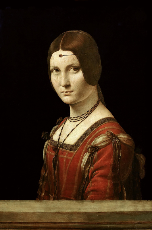 Leonardo da Vinci. Beautiful ferronera (Portrait of unknown)