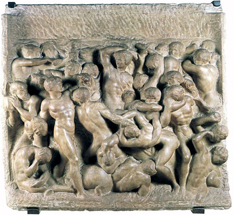 Michelangelo Buonarroti. Battle of centaurs