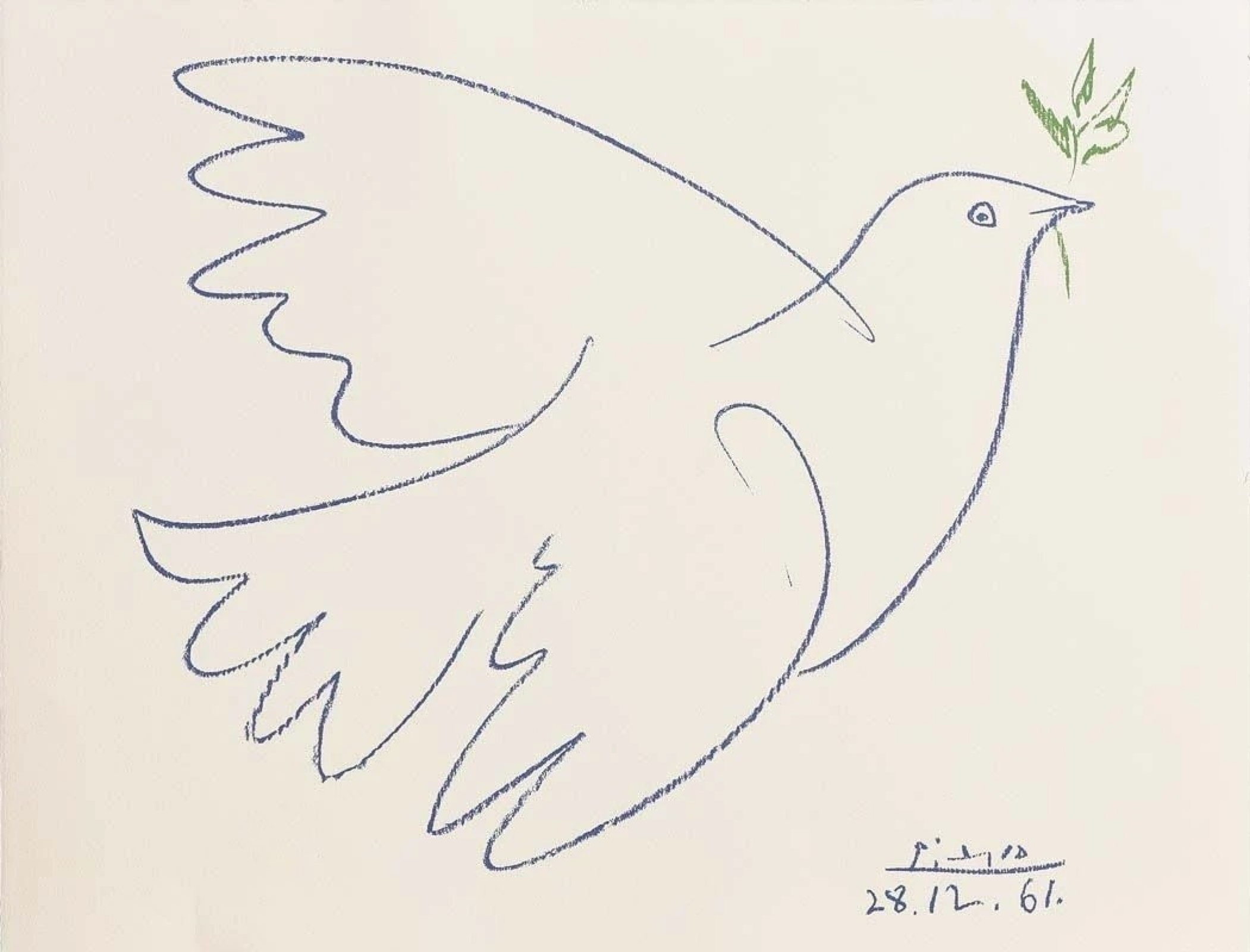 Пабло Пикассо - Синий голубь мира, 1961, 66×50 см: Описание произведения |  Артхив