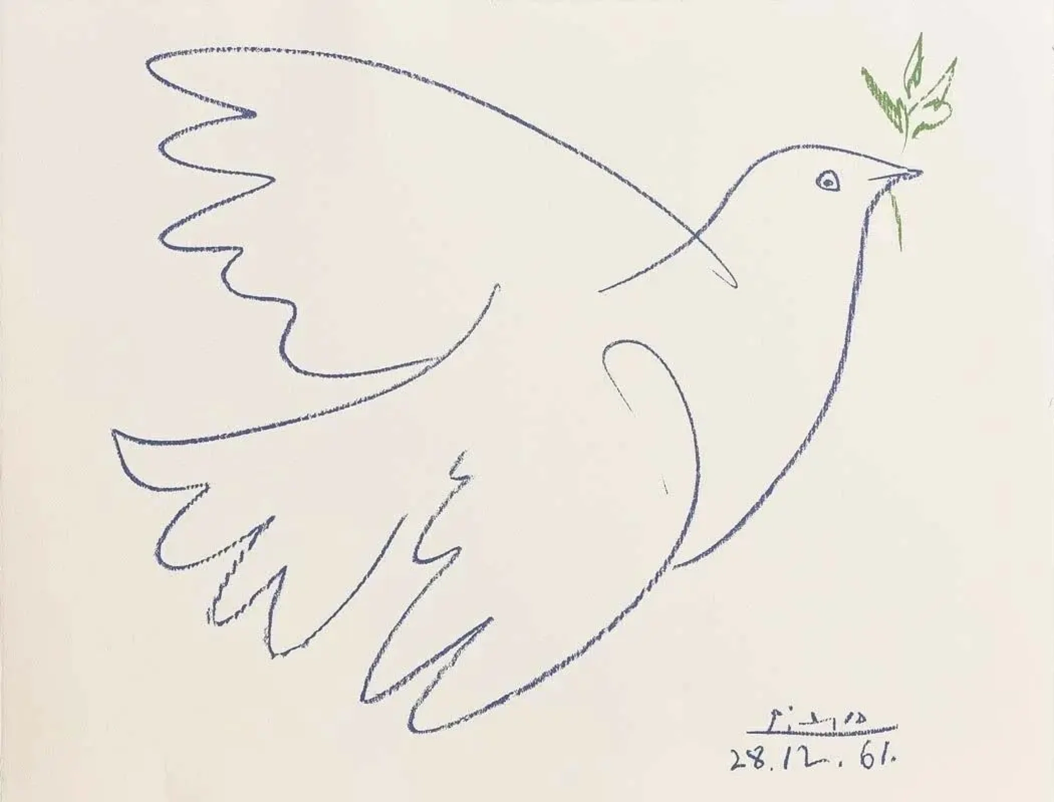 Pablo Picasso. Colombe bleue de paix