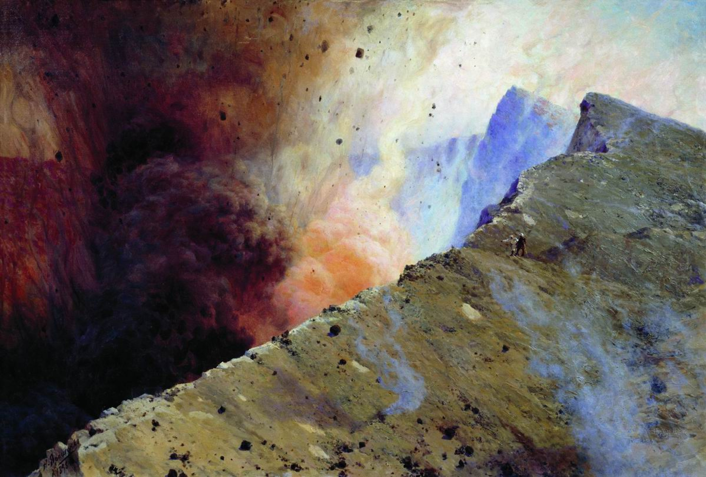 Николай Александрович Ярошенко - Извержение вулкана, 1898, 134×71 см: Описание произведения