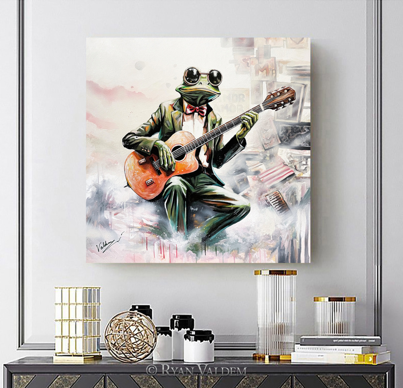 A frog with a guitar