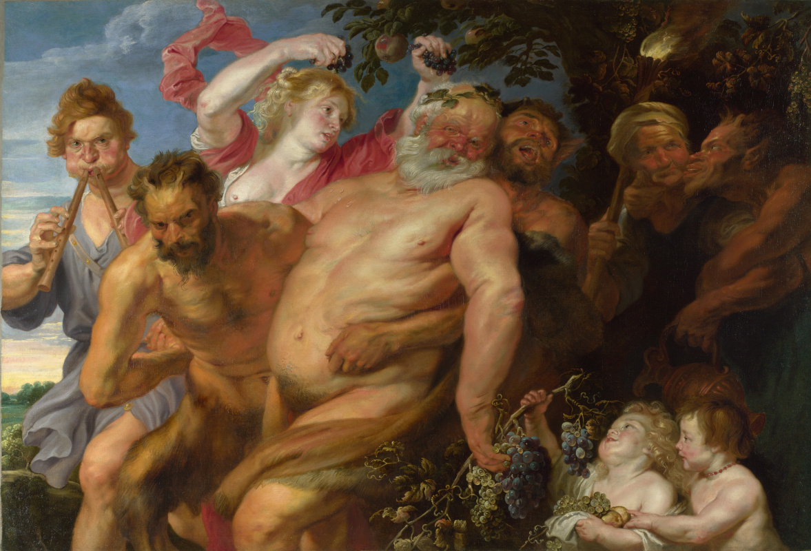 Anthony van Dyck. Drunken Silenus supported by satyrs